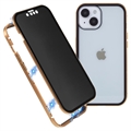 Custodia Magnetica con Vetro Temperato Privacy per iPhone 15 - Color Oro