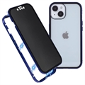 Custodia Magnetica con Vetro Temperato Privacy per iPhone 15 Plus - Blu