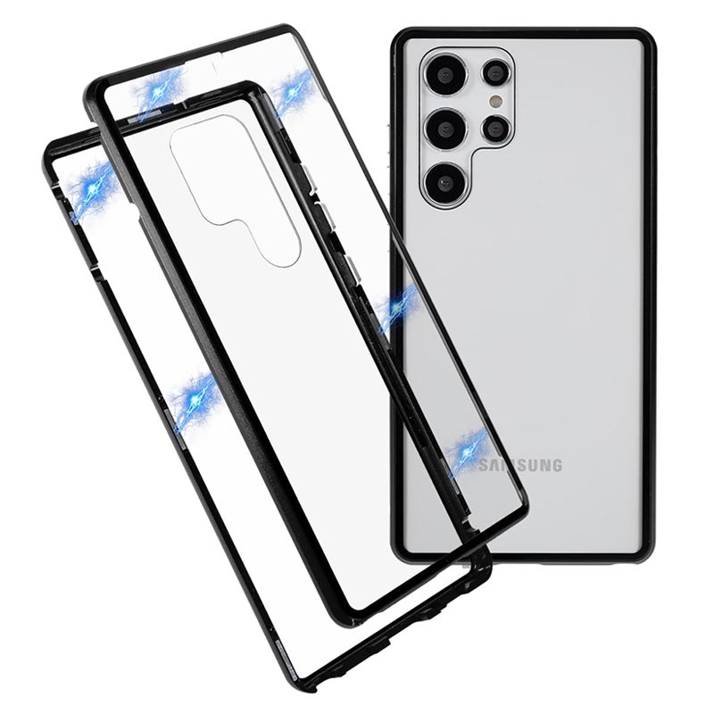 Custodia Magnetica Per Samsung Galaxy S22 Ultra 5g Con Vetro Temperato