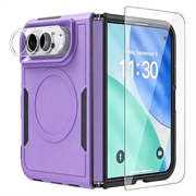 Custodia magnetica per iPhone Duo con protezione per lo schermo in vetro temperato e protezione per l'obiettivo della fotocamera - Viola
