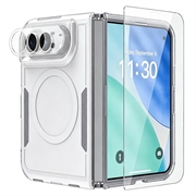 Custodia magnetica per iPhone Duo con protezione per lo schermo in vetro temperato e protezione per l'obiettivo della fotocamera - Bianca