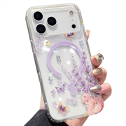Custodia magnetica per iPhone 17 Pro con strass incorporati - Farfalle