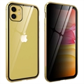 Custodia Magnetica con Vetro Temperato Privacy per iPhone 11 - Color Oro