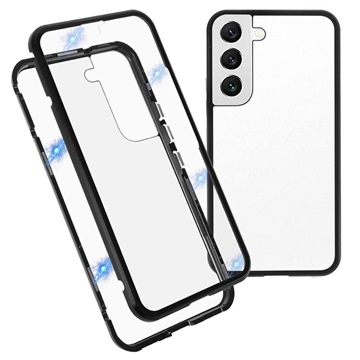 Cover Magnetica con Retro in Vetro Temperato per Samsung Galaxy A50 - Nera