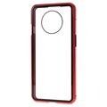 Cover Magnetica con Vetro Temperato per OnePlus 7T - Rossa