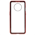Cover Magnetica con Vetro Temperato per OnePlus 7T - Rossa