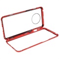 Cover Magnetica con Vetro Temperato per OnePlus 7T - Rossa