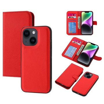 Custodia a Portafoglio Rimovibile Magnetica per iPhone 14 Plus - Rossa