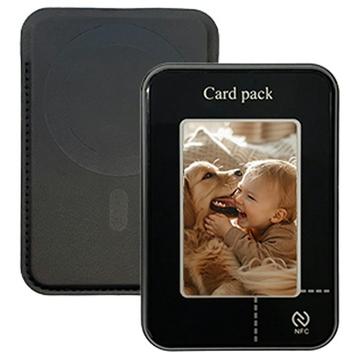 Portafoglio/portatile magnetico a inchiostro elettronico con proiezione del display NFC - Nero