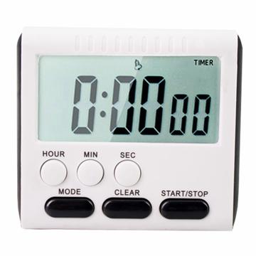 Timer da cucina digitale LCD magnetico di grandi dimensioni - Nero / Bianco