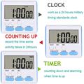 Timer da cucina digitale LCD magnetico di grandi dimensioni - Nero / Bianco