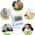 Timer da cucina digitale LCD magnetico di grandi dimensioni - Nero / Bianco