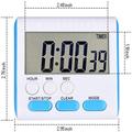 Timer da cucina digitale LCD magnetico di grandi dimensioni - Nero / Bianco