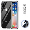 Cover Magnetica con Retro in Vetro Temperato per iPhone X - Grigia