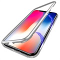 Cover Magnetica con Retro in Vetro Temperato per iPhone X - Grigia