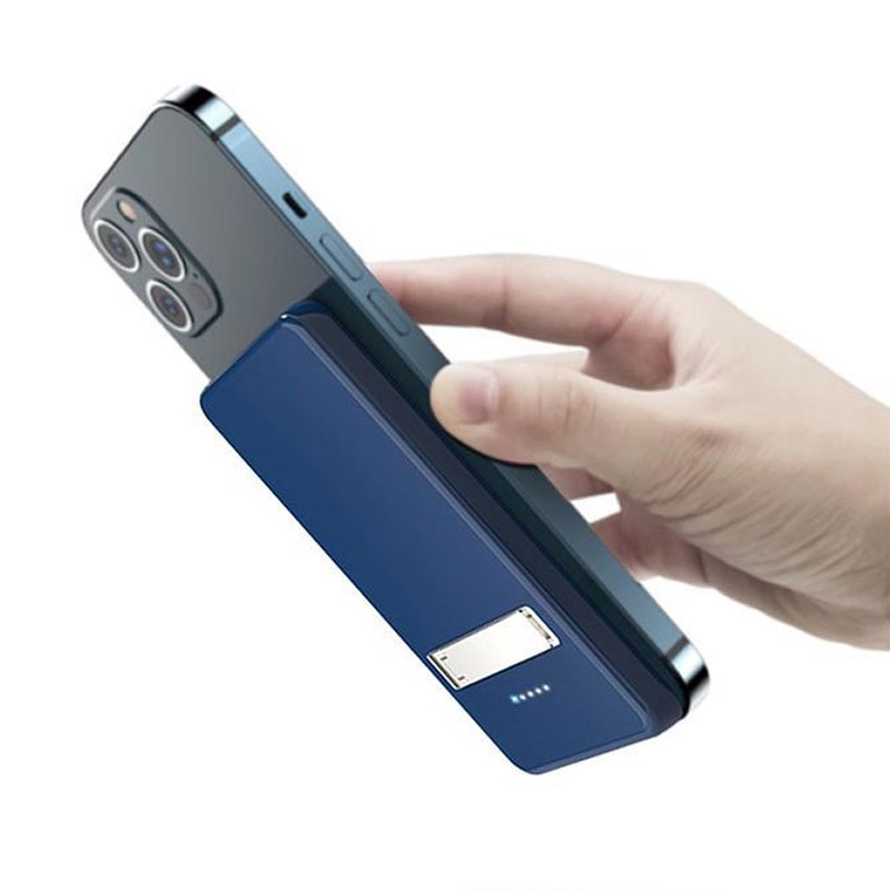 Caricabatterie portatile wireless magnetico con supporto per telefono,  banca di potere wireless magnetica 10000mah per Iphone Magsafe
