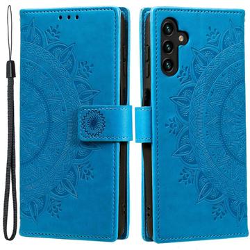 Custodia a portafoglio per Samsung Galaxy A54 5G serie Mandala - Blu