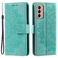 Custodia a portafoglio per Samsung Galaxy A14 serie Mandala - Verde