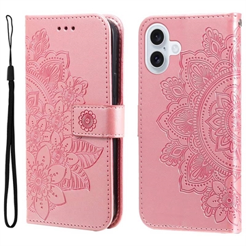 Custodia a portafoglio per iPhone 17 serie Mandala - Rosa