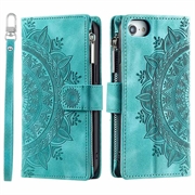 Custodia a portafoglio per iPhone 16e serie Mandala - Verde