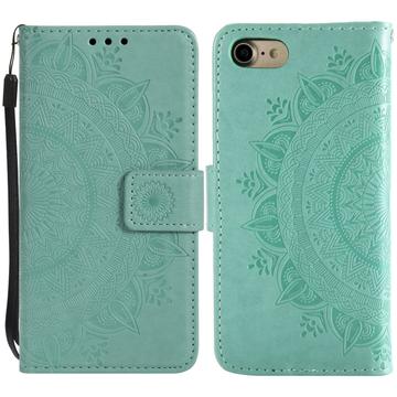 Custodia a portafoglio per iPhone 7 8 SE (2020)/SE (2022) serie Mandala - Color Ciano