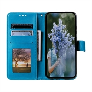 Custodia a portafoglio Mandala per Google Pixel 11 Pro XL con cinturino da polso - Blu