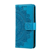 Custodia a portafoglio Mandala per Google Pixel 11 Pro XL con cinturino da polso - Blu