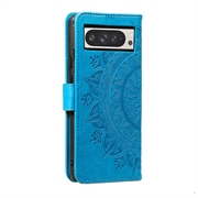 Custodia a portafoglio Mandala per Google Pixel 11 Pro XL con cinturino da polso - Blu