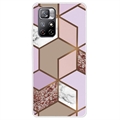 Custodia in TPU per Xiaomi Redmi Note 11 Pro/Note 11 Pro 5G IMD Marble Pattern - Marrone / Rosa