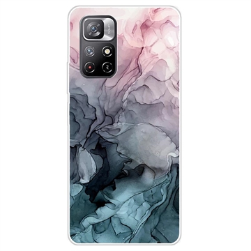 Custodia in TPU per Xiaomi Redmi Note 11 Pro/Note 11 Pro 5G IMD Marble Pattern - Grigio / Rosa