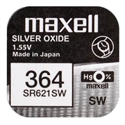 Batteria per orologi Maxell 364/SR621SW all\'ossido d\'argento da 1.55V