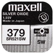 Batteria per orologi Maxell 379 all\'ossido d\'argento SR521SW/AG0