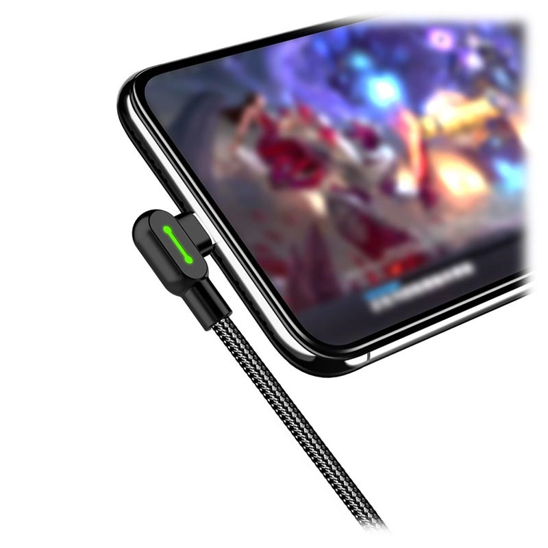 Cavo USB C Piatto Angolato 90° 30cm - Ricarica Rapida PD 65W, Trasferimento Dati 480Mbps, Per Smartphone E Tablet