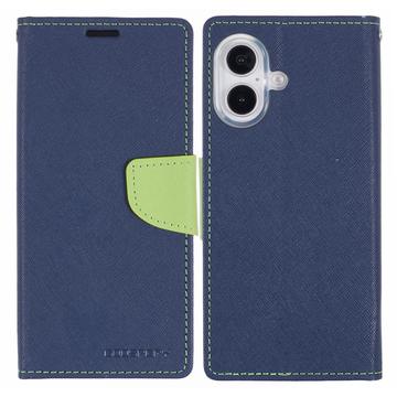 Custodia a Portafoglio Mercury Goospery Fancy Diary per iPhone 16 - Blu