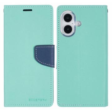 Custodia a Portafoglio Mercury Goospery Fancy Diary per iPhone 16 - Color Ciano