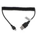 Cavo a Spirale Micro USB  - Nero - 0.5m-1.2m