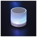 Altoparlante Mini Bluetooth con Microfono & Luce LED A9 - Effetto Rotto - Bianco