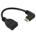 Cavo adattatore angolato da mini HDMI a HDMI - 15cm