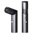 Mini ventaglio a forma di rossetto con display digitale e luce LED - Grigio