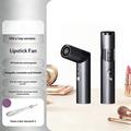 Mini ventaglio a forma di rossetto con display digitale e luce LED - Grigio