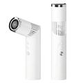 Mini ventaglio a forma di rossetto con display digitale e luce LED - Bianco