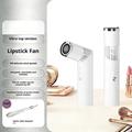 Mini ventaglio a forma di rossetto con display digitale e luce LED - Bianco