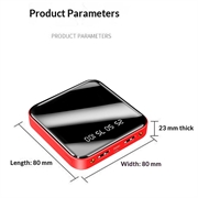Mini power bank da 10000mAh con doppia porta USB e display LCD - Rosso