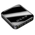 Mini power bank da 10000mAh con doppia porta USB e display LCD - Nero