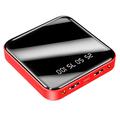Mini power bank da 10000mAh con doppia porta USB e display LCD - Rosso