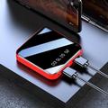 Mini power bank da 10000mAh con doppia porta USB e display LCD - Rosso