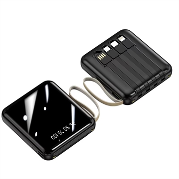 Mini Power Bank 20000mAh - 2x USB, Lightning, USB-C, MicroUSB - Nero