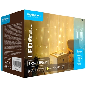 Modee C3002 Tenda natalizia a LED - 3x2m - Bianco caldo