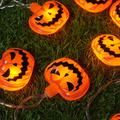 Modee H001 Luci LED a filo a forma di zucca di Halloween - 1.65m - 10 pezzi.