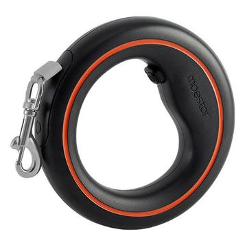 Moestar 2nd Gen Air 2023 UFO Guinzaglio retrattile per cani con impugnatura ad anello - 3m - Nero / Arancione